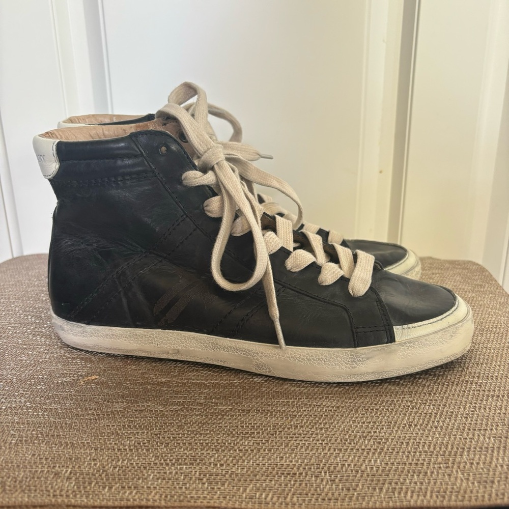 Frye Dylan Black Leather High Top Sneakers